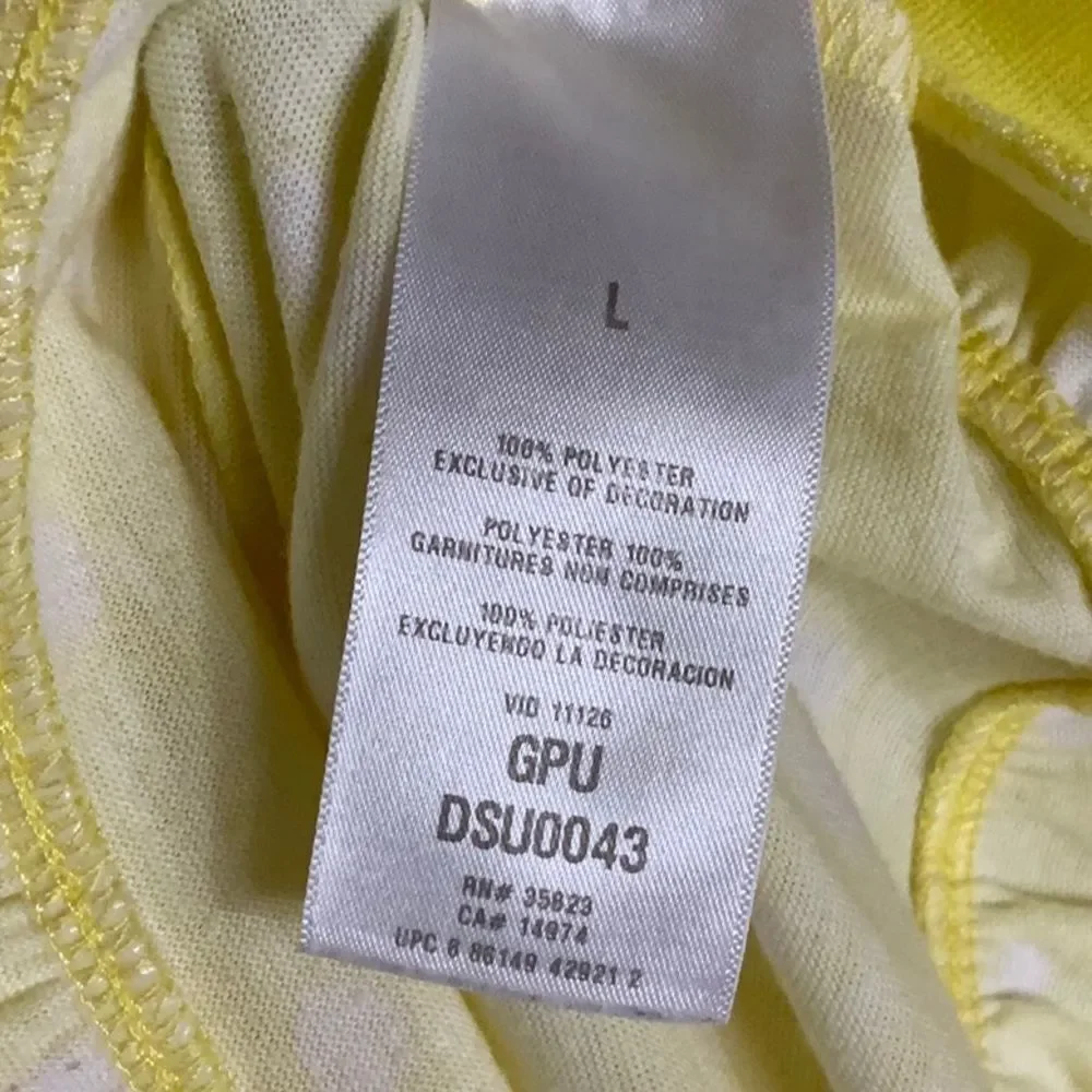 Carter's Elephant Nightgown Girls L 10 12 Yellow Polka Dot Ruffle Sleep Gown Pjs